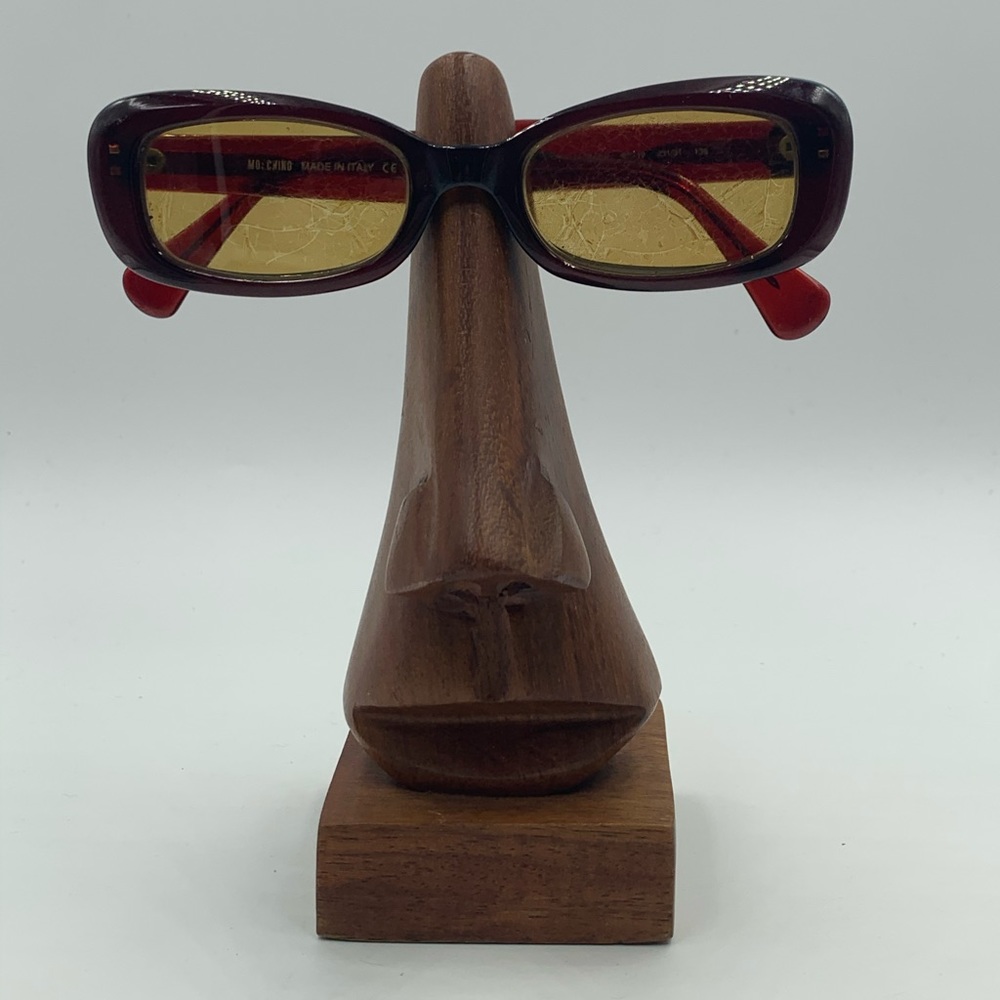 Vintage Moschino M3544-S Burgundy Oval Sunglasses